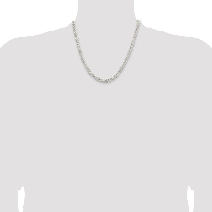 High-Quality 5.5mm Rounded Byzantine Chain in Sterling Silver - Stylish Value!-4