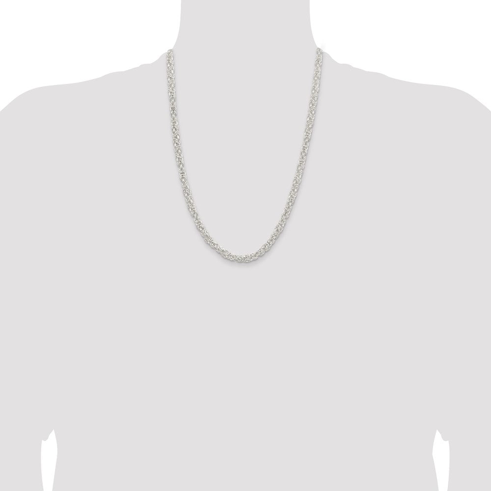 Exclusive 5.5mm Rounded Byzantine Chain in Sterling Silver - Stylish Value!