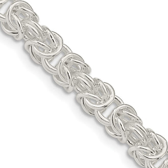 High-Quality 5.5mm Rounded Byzantine Chain in Sterling Silver - Stylish Value!