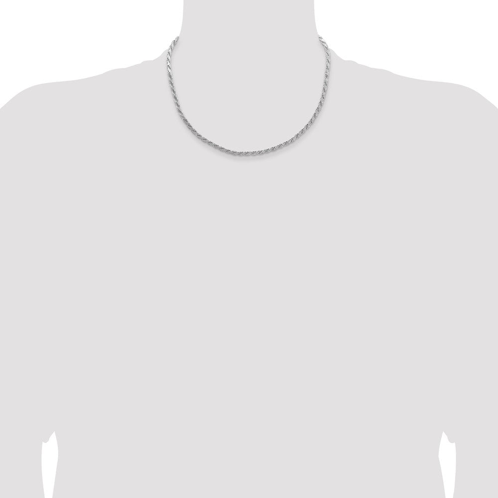 Buy Stylish 3.65mm Flat Rope Chain Necklace in High-Quality Sterling Silver