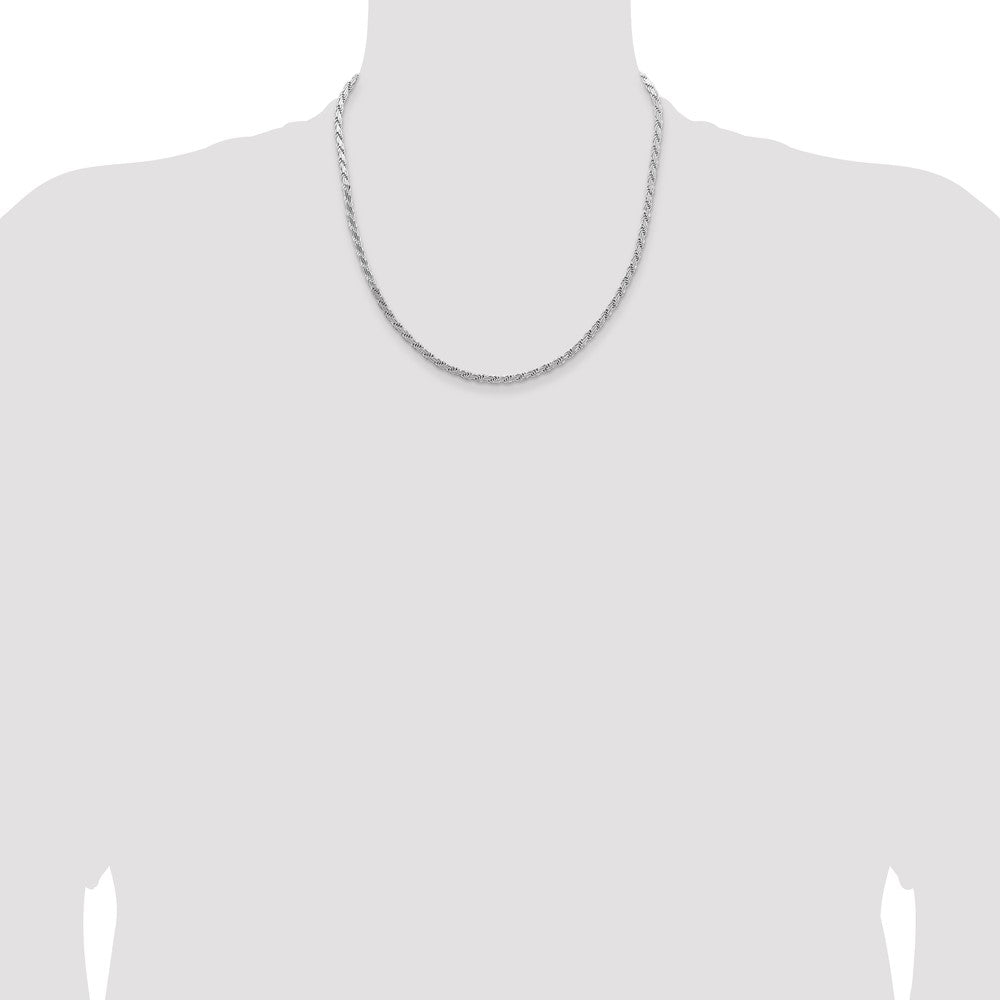 Buy Stylish 3.65mm Sterling Silver Flat Rope Chain | Affordable Luxury Jewelry