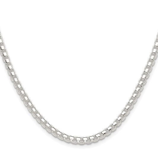 Exclusive 4mm Round Box Chain in Polished Sterling Silver | Stylish Value