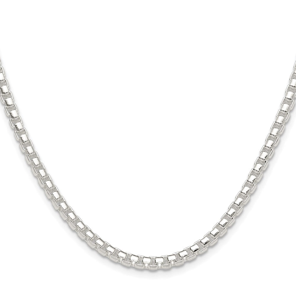 High-Quality 4mm Round Box Chain in Sterling Silver | Stylish and Affordable