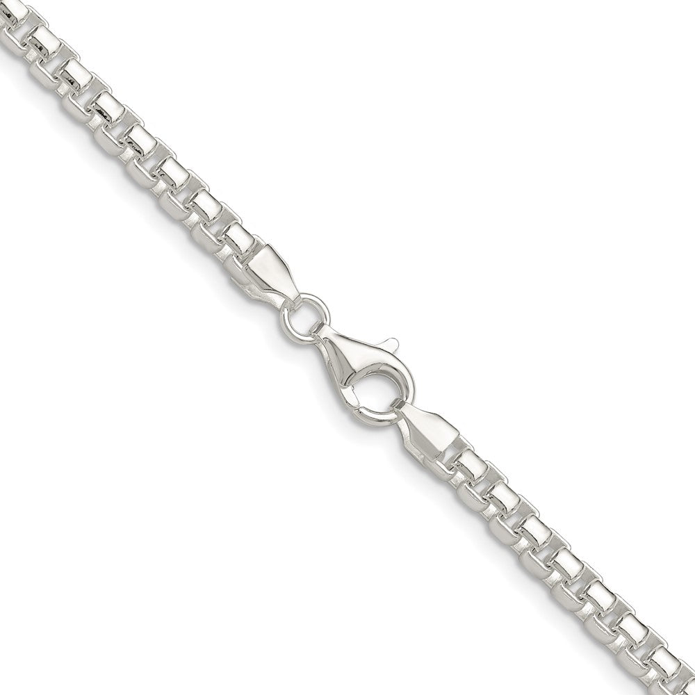 High-Quality 4mm Round Box Chain in Sterling Silver | Stylish and Affordable