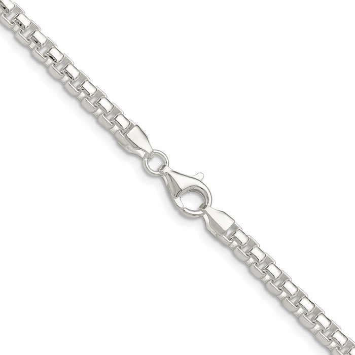 High-Quality 4mm Round Box Chain in Sterling Silver | Stylish and Affordable-3