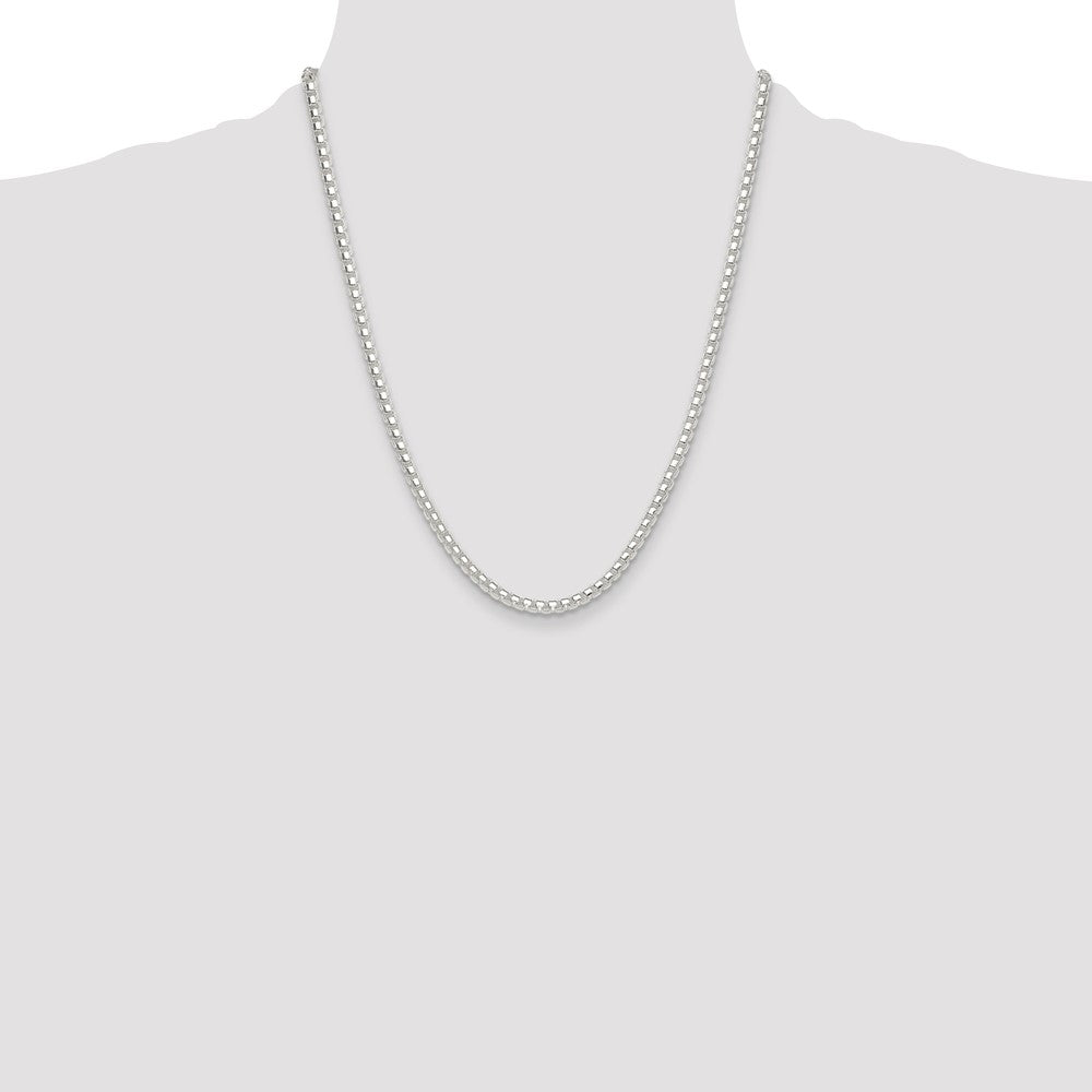 Exclusive 4mm Round Box Chain in Sterling Silver | Stylish & Affordable Quality