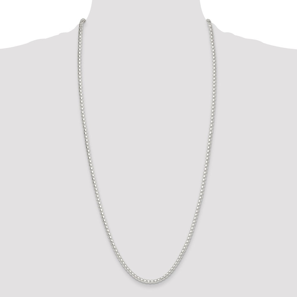 Exclusive 4mm Round Box Chain in Polished Sterling Silver | Stylish Value