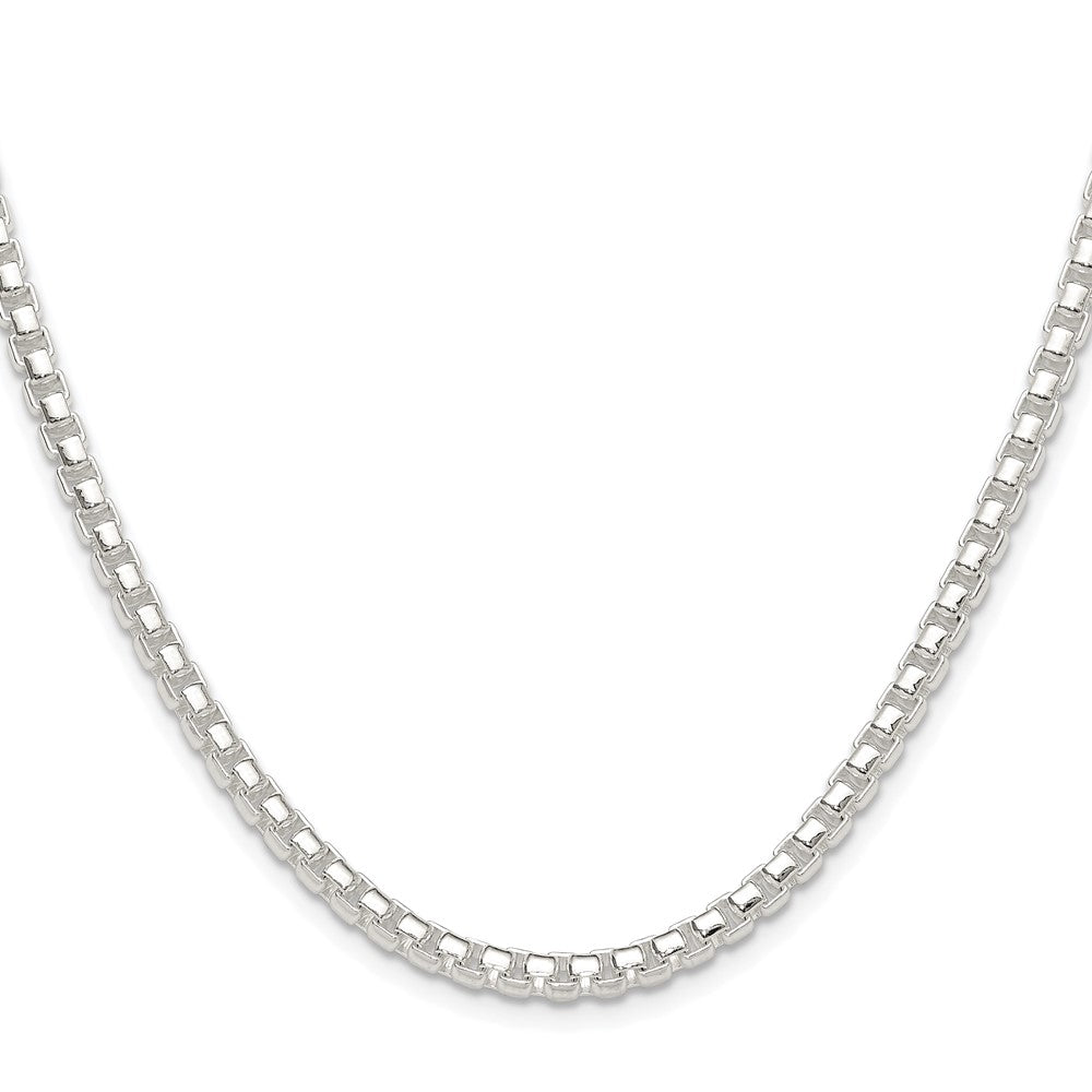 Exclusive 4mm Round Box Chain in Rhodium-Plated Sterling Silver - Stylish Value