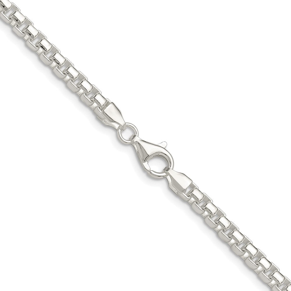 Buy Stylish 4mm Polished Round Box Chain in Rhodium-Plated Sterling Silver