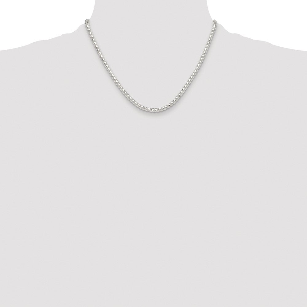 Buy Stylish 4mm Round Box Chain in Rhodium-Plated Sterling Silver