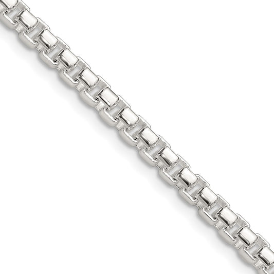 Exclusive 4mm Round Box Chain in Polished Sterling Silver | Stylish Value