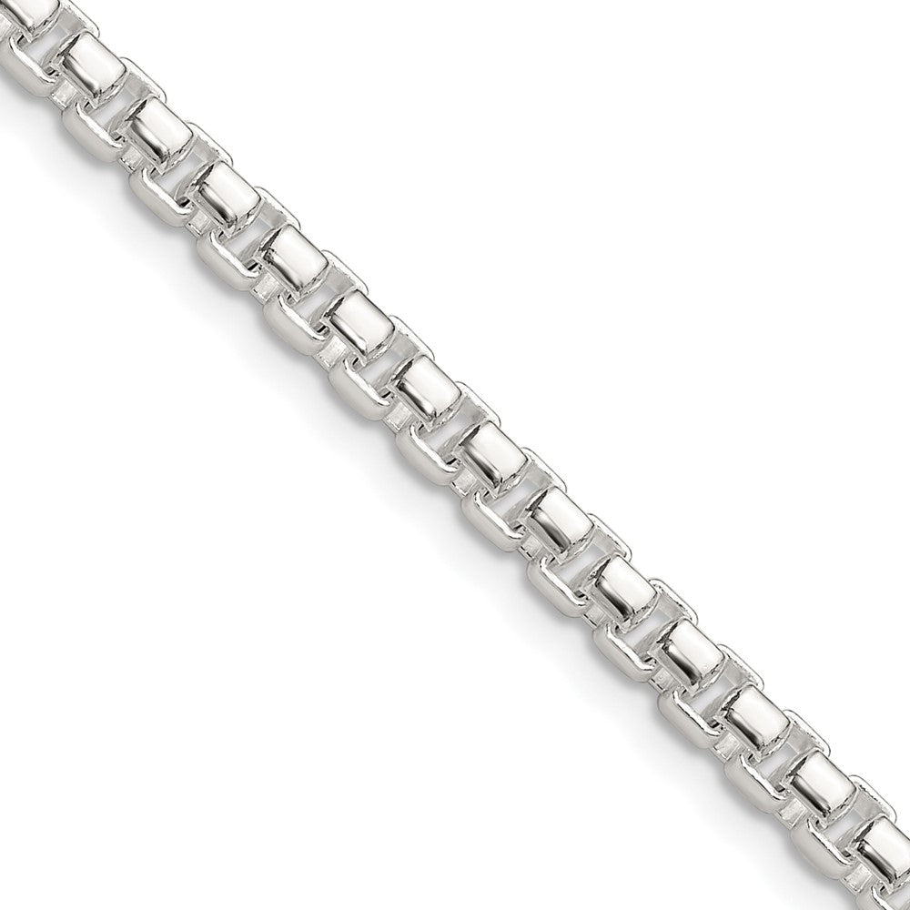 High-Quality 4mm Round Box Chain in Sterling Silver | Stylish and Affordable