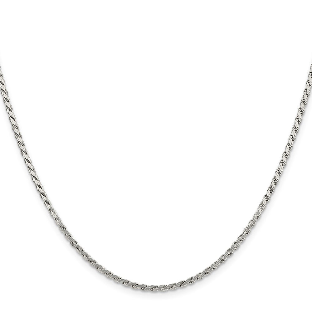 High-quality 2.25mm Sterling Silver Flat Rope Chain Necklace - Stylish Value!