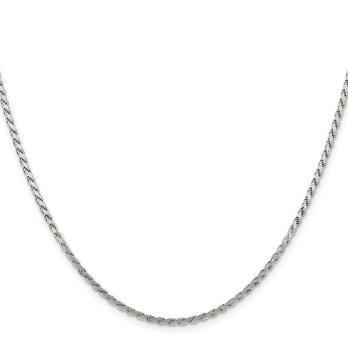 High-quality 2.25mm Sterling Silver Flat Rope Chain Necklace - Stylish Value!-2