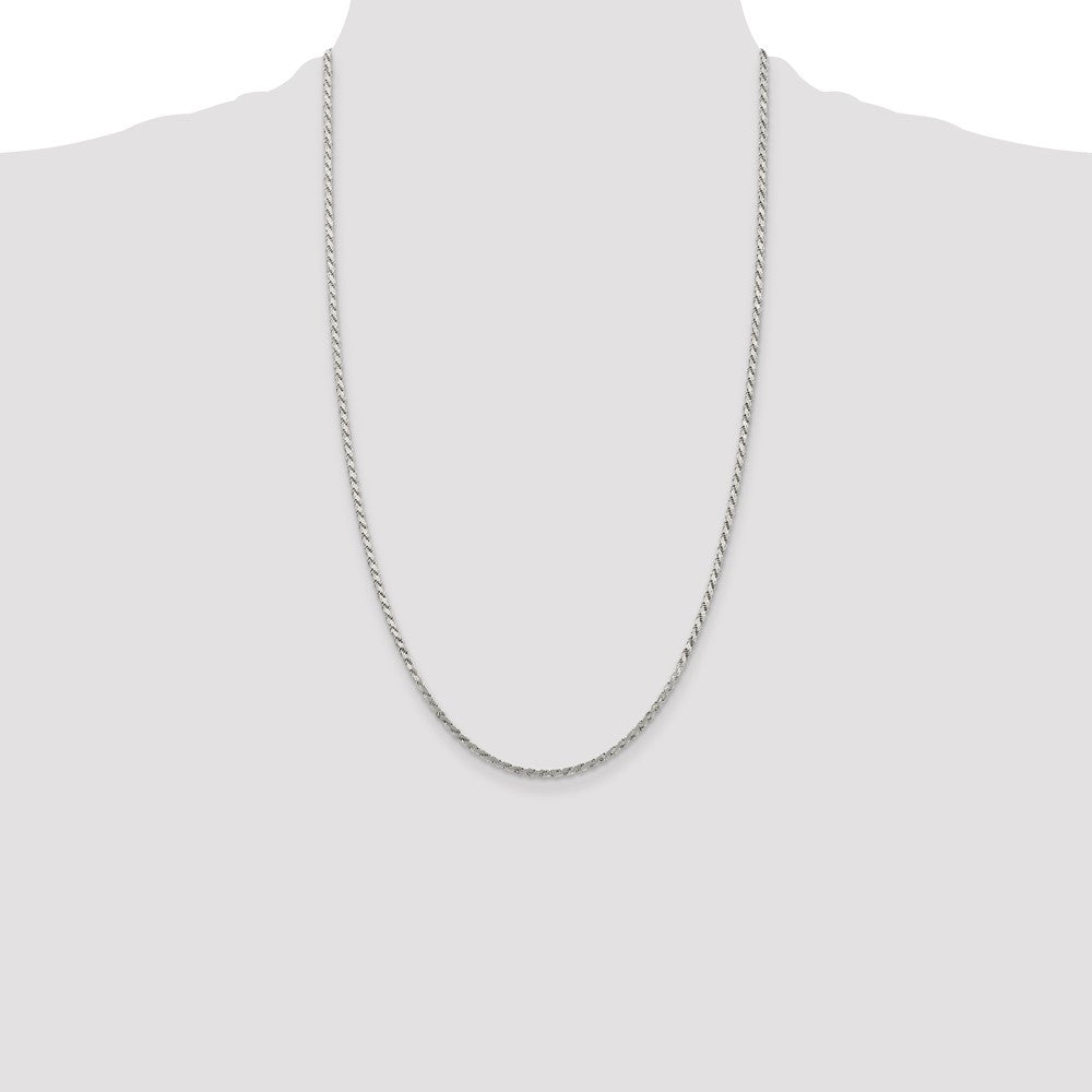 High-quality 2.25mm Sterling Silver Flat Rope Chain Necklace - Stylish Value!