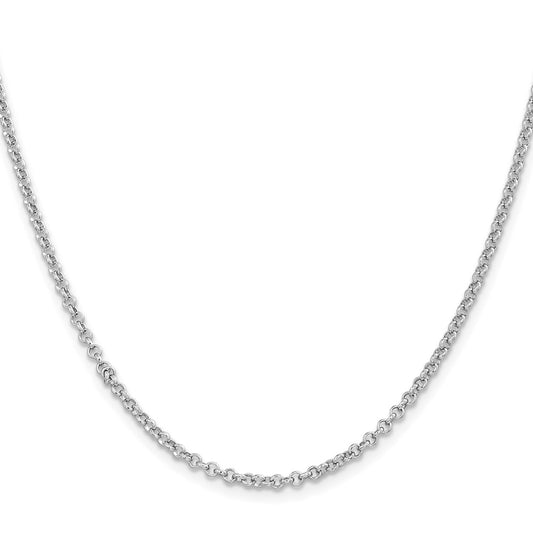 Buy Stylish Rhodium-Plated 2.8mm Sterling Silver Rolo Chain - Affordable Luxury