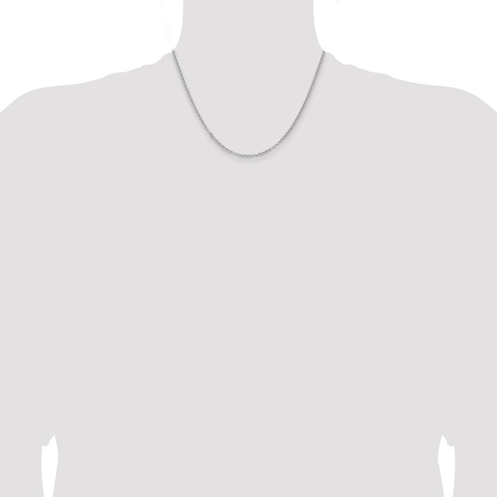 Buy Stylish Rhodium-Plated 2.8mm Sterling Silver Rolo Chain - Affordable Elegance