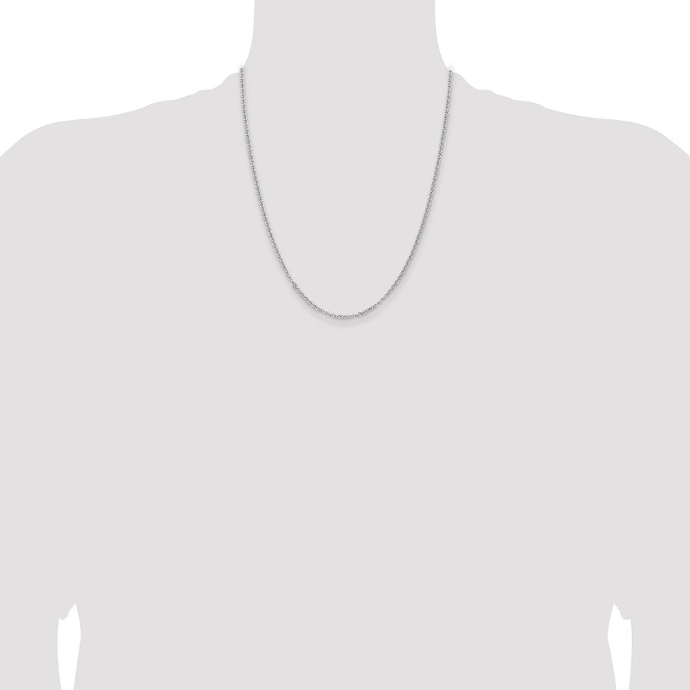 Buy Stylish Rhodium-Plated 2.8mm Sterling Silver Rolo Chain - Affordable Luxury