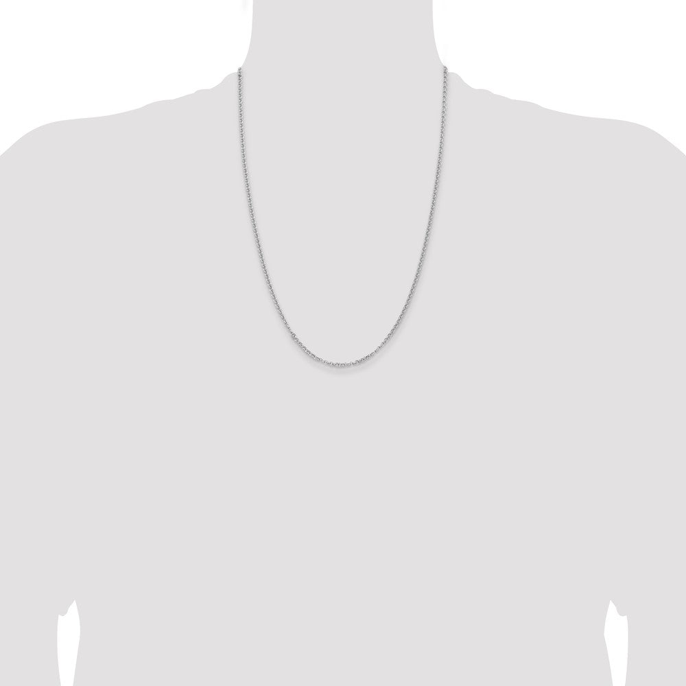 Buy Stylish 2.8mm Rhodium-Plated Sterling Silver Rolo Chain - Luxury Value