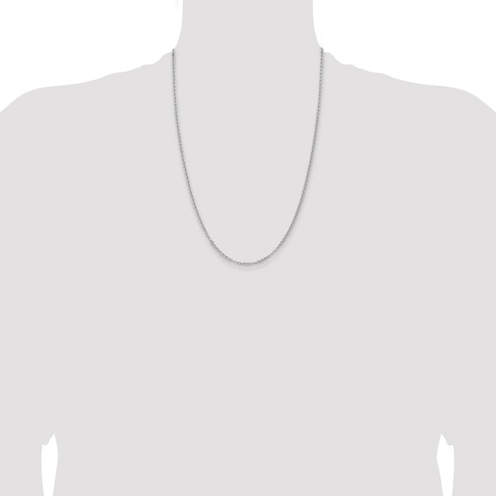 Buy Stylish 2.8mm Rhodium-Plated Sterling Silver Rolo Chain - Luxury Value-4