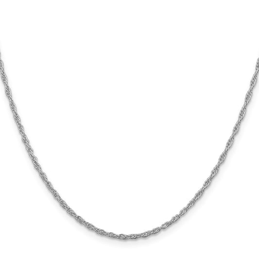 Exclusive 2mm Rhodium-Plated Sterling Silver Rope Chain - Stylish Value!