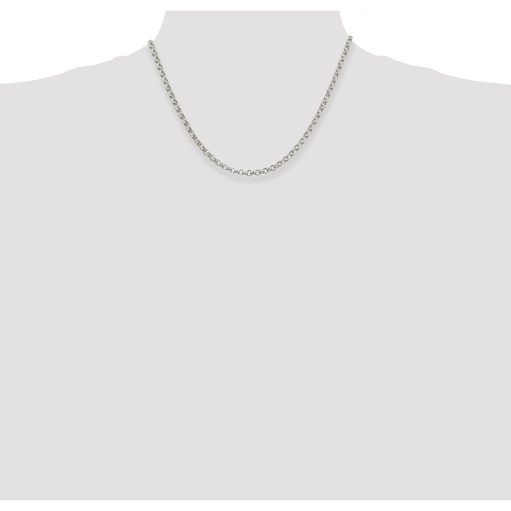 High-quality 4mm Sterling Silver Rolo Chain - Stylish & Affordable Price