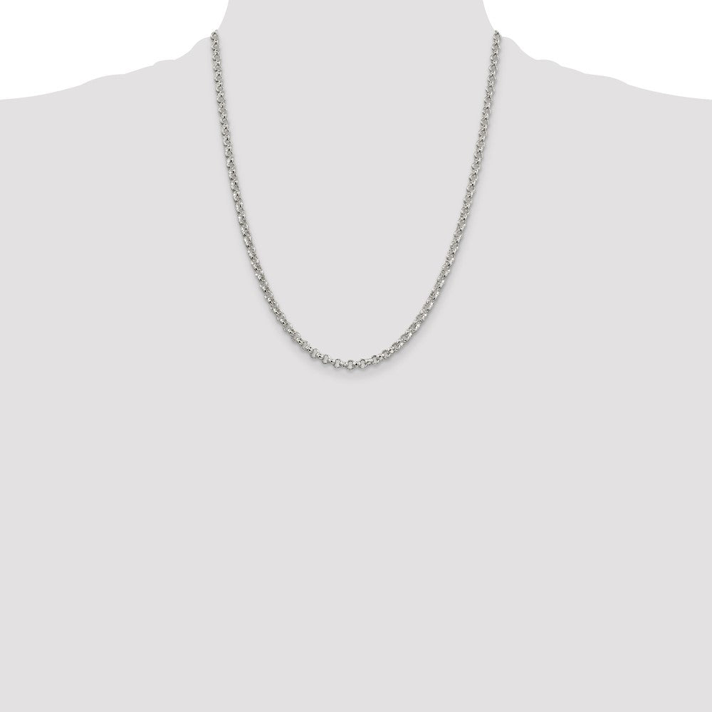 Buy Exclusive 4mm Sterling Silver Rolo Chain - Stylish & Affordable Design