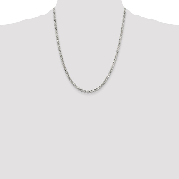 Buy Exclusive 4mm Sterling Silver Rolo Chain - Stylish & Affordable Design-4