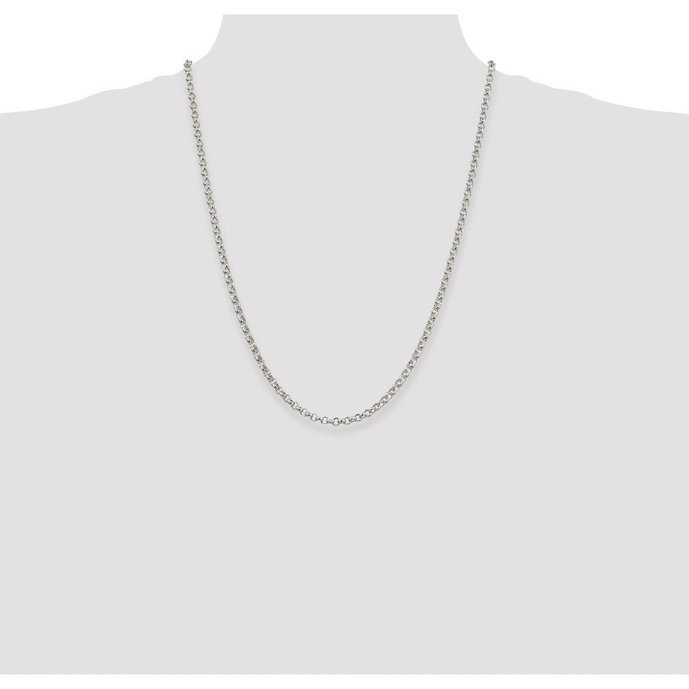 High-Quality 4mm Sterling Silver Rolo Chain - Stylish and Affordable Jewelry