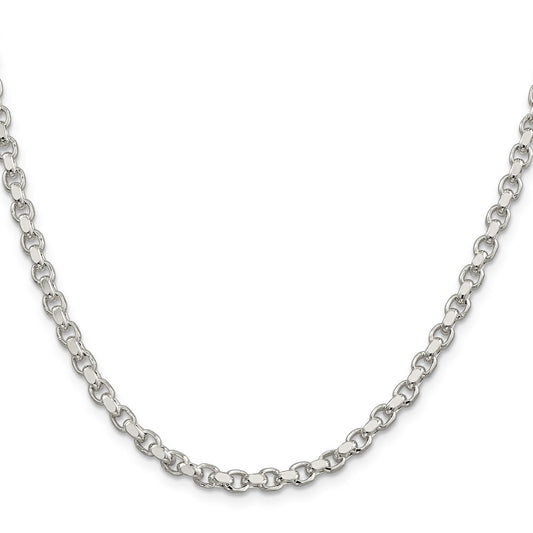 Exclusive 4mm Diamond-Cut Rolo Chain in Sterling Silver - Stylish Value Option