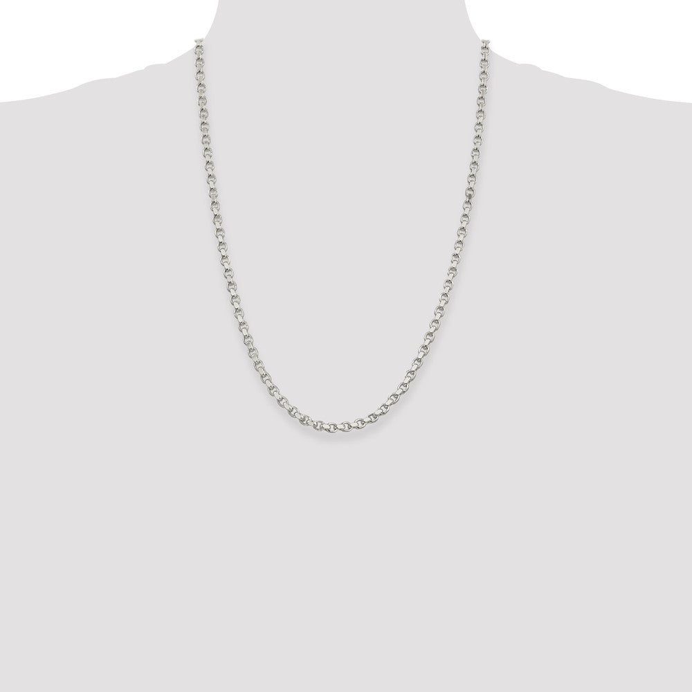 Buy 4mm Diamond-Cut Rolo Chain in Sterling Silver - Stylish & Affordable Jewelry