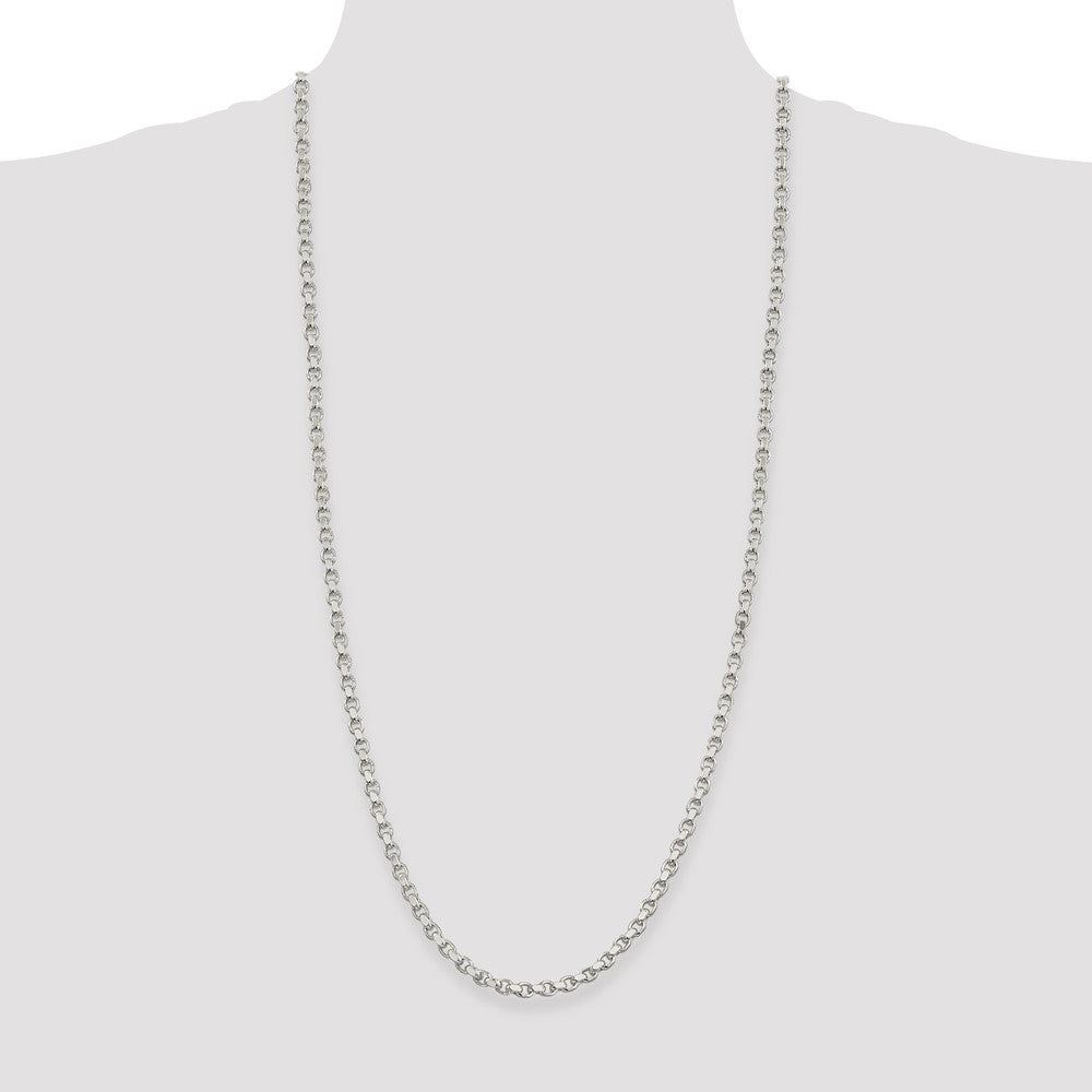 Exclusive 4mm Diamond-Cut Rolo Chain in Sterling Silver | Stylish Value!