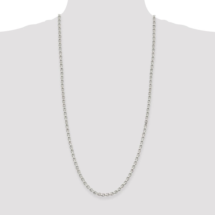 Exclusive 4mm Diamond-Cut Rolo Chain in Sterling Silver | Stylish Value!-4