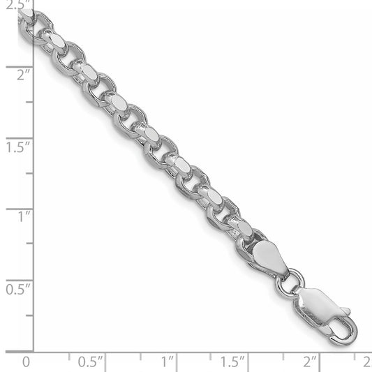 Exclusive Rhodium-Plated 4mm Diamond-Cut Rolo Chain in Sterling Silver - Stylish Value!
