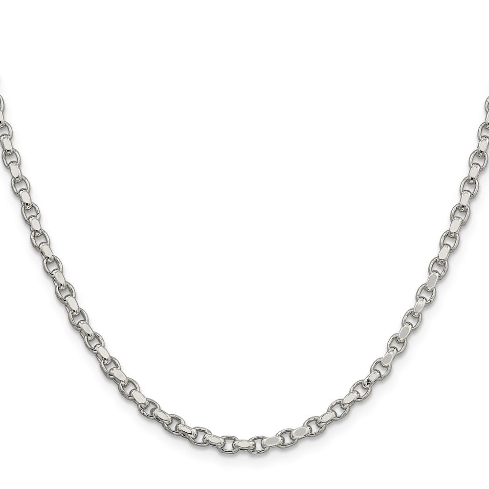 Buy Stylish 3.5mm Diamond-Cut Rolo Chain in Sterling Silver - Affordable Luxury!
