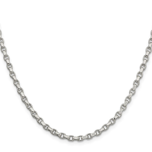 Buy Stylish 3.5mm Diamond-Cut Rolo Chain in Sterling Silver - Affordable Luxury!