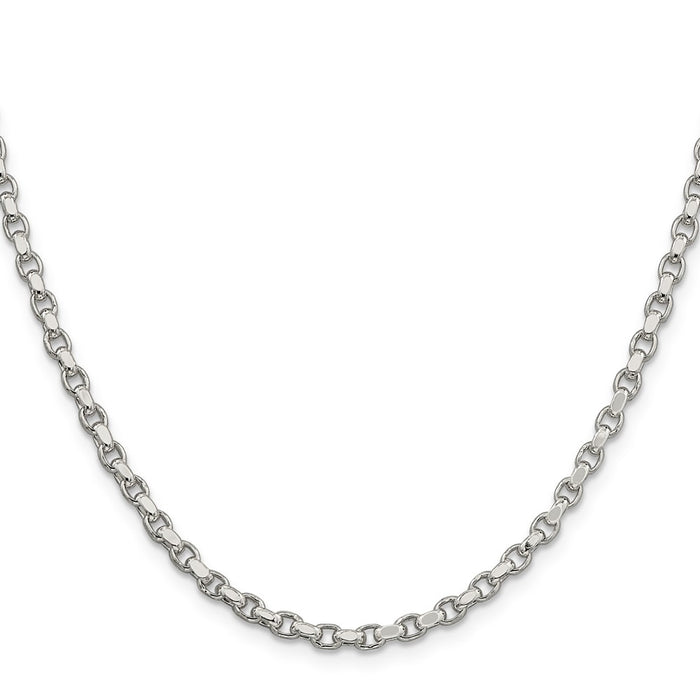 Buy Stylish 3.5mm Diamond-Cut Rolo Chain in Sterling Silver - Affordable Luxury!-2
