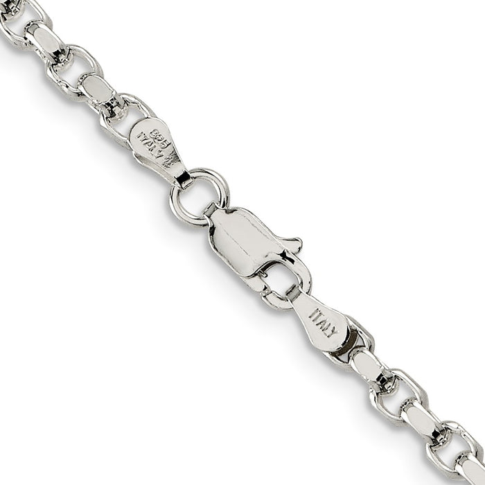 Buy Stylish 3.5mm Diamond-Cut Rolo Chain in Sterling Silver - Affordable Luxury-3