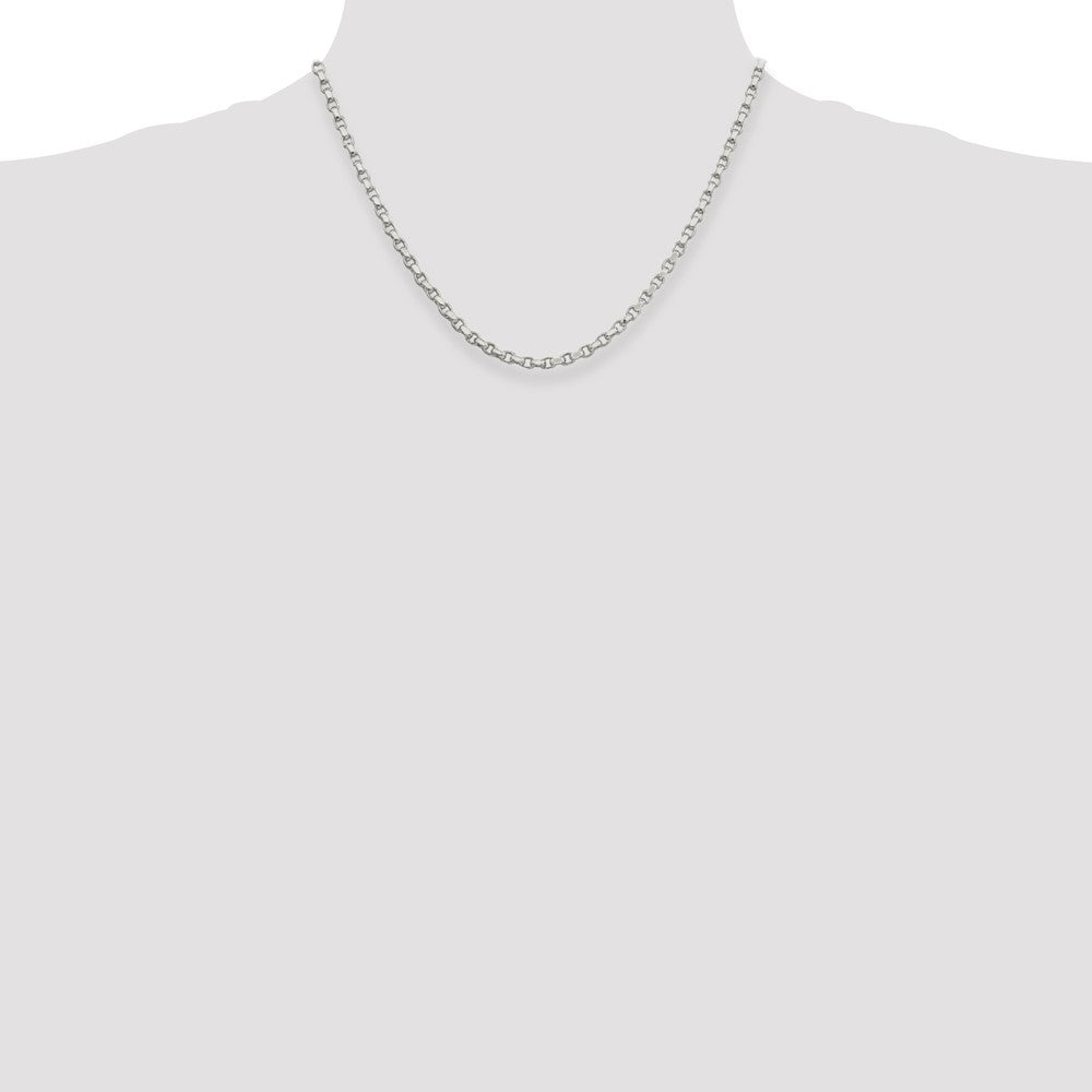 High-Quality 3.5mm Diamond-Cut Rolo Chain in Sterling Silver - Stylish Value