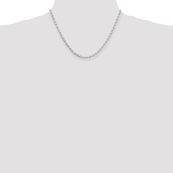High-Quality 3.5mm Diamond-Cut Rolo Chain in Sterling Silver - Stylish Value-4