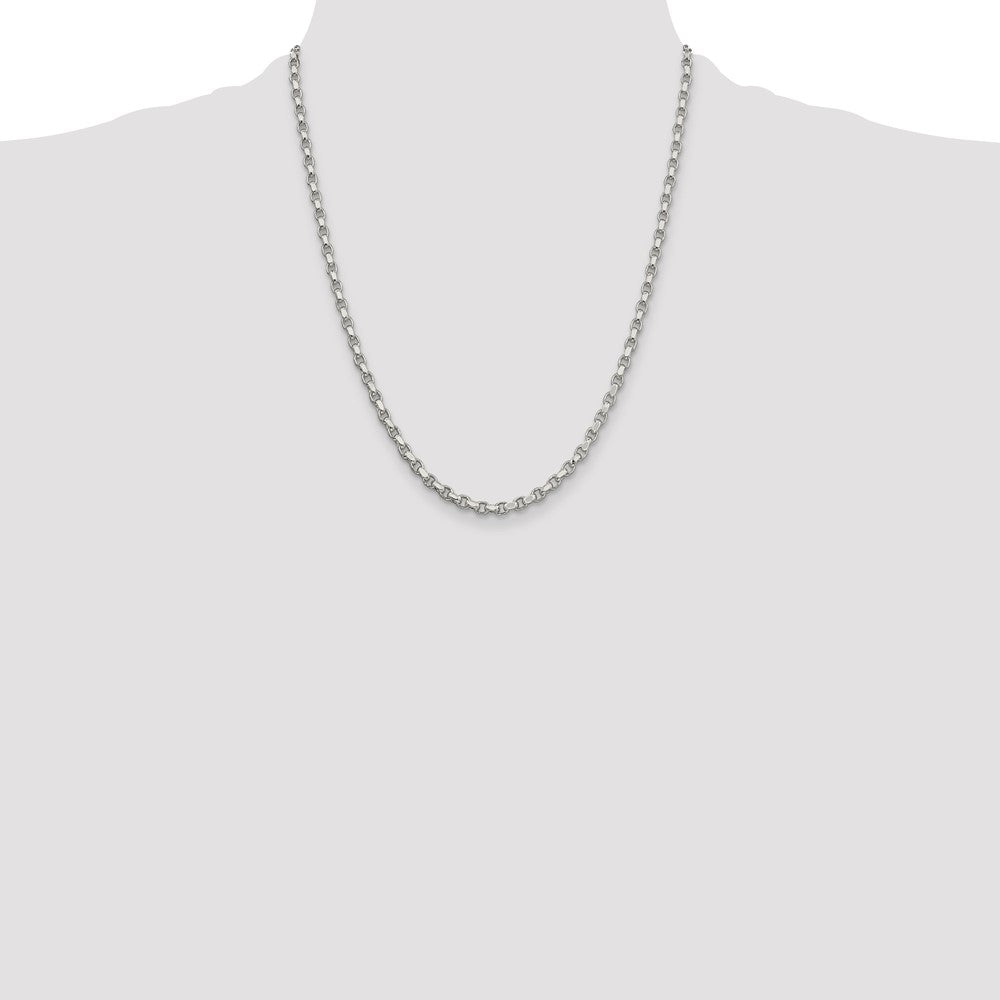 Buy Stylish 3.5mm Diamond-Cut Rolo Chain in Sterling Silver - Affordable Luxury