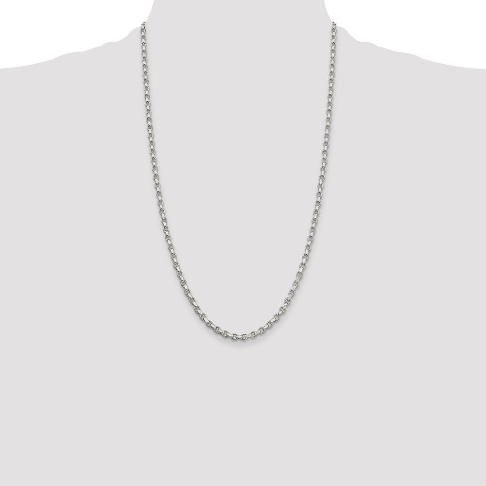 Buy Stylish 3.5mm Diamond-Cut Rolo Chain in Sterling Silver - Affordable Luxury
