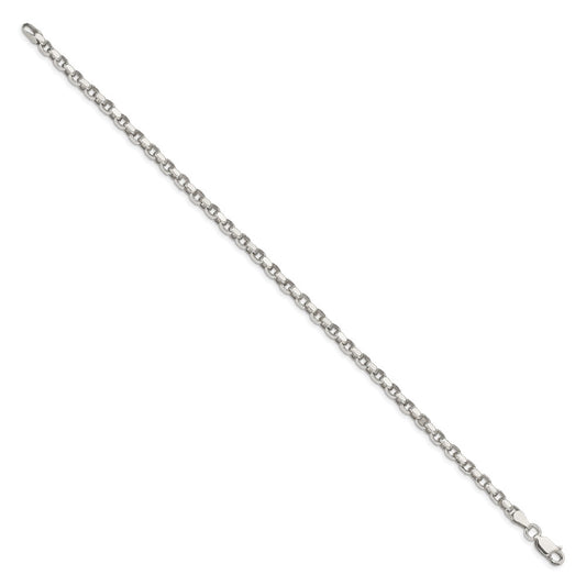 Buy Stylish 3.5mm Diamond-Cut Rolo Chain in Sterling Silver - Affordable Luxury