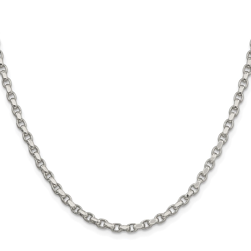 Buy Exclusive Rhodium-Plated Sterling Silver 3.5mm Diamond-Cut Rolo Chain