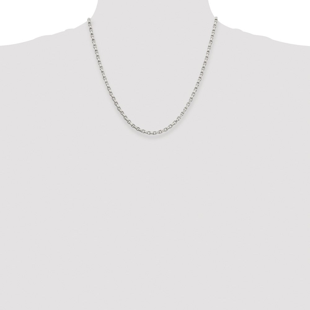 Buy Stylish Rhodium-Plated Sterling Silver 3.5mm Diamond-Cut Rolo Chain