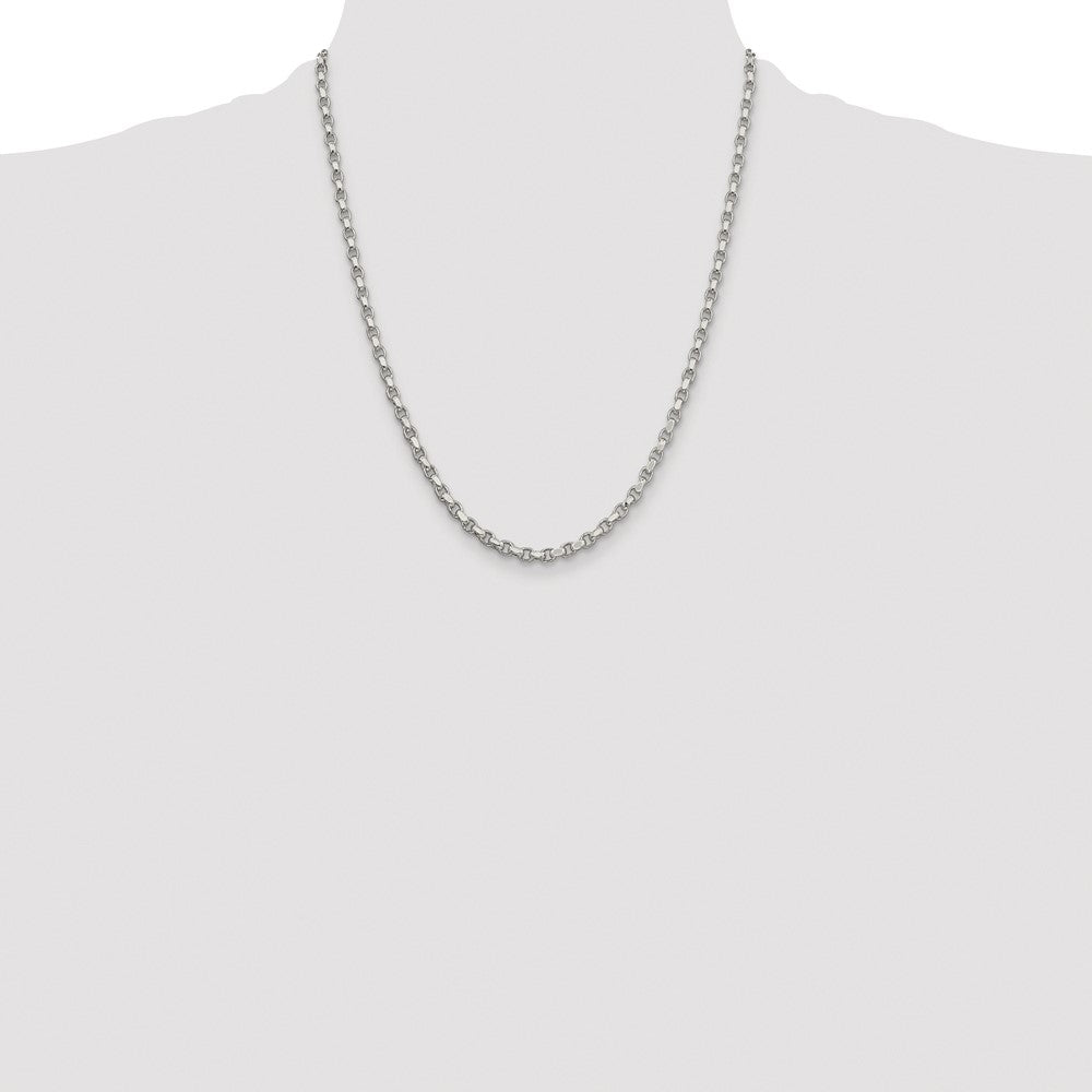 Buy Stylish Rhodium-Plated Sterling Silver 3.5mm Diamond-Cut Rolo Chain