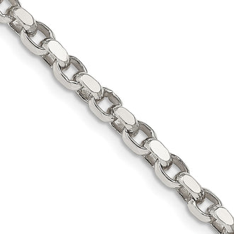 Buy Stylish 3.5mm Diamond-Cut Rolo Chain in Sterling Silver - Affordable Luxury