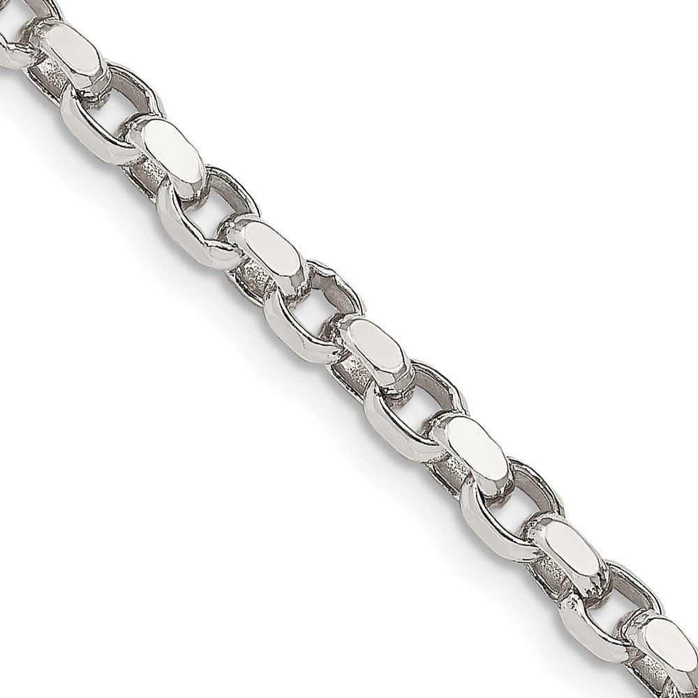 High-Quality 3.5mm Diamond-Cut Rolo Chain in Sterling Silver - Stylish Value