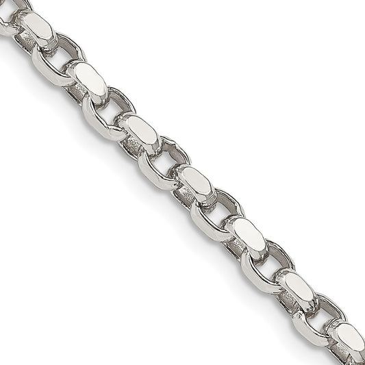 Buy Stylish 3.5mm Diamond-Cut Rolo Chain in Sterling Silver - Affordable Luxury!