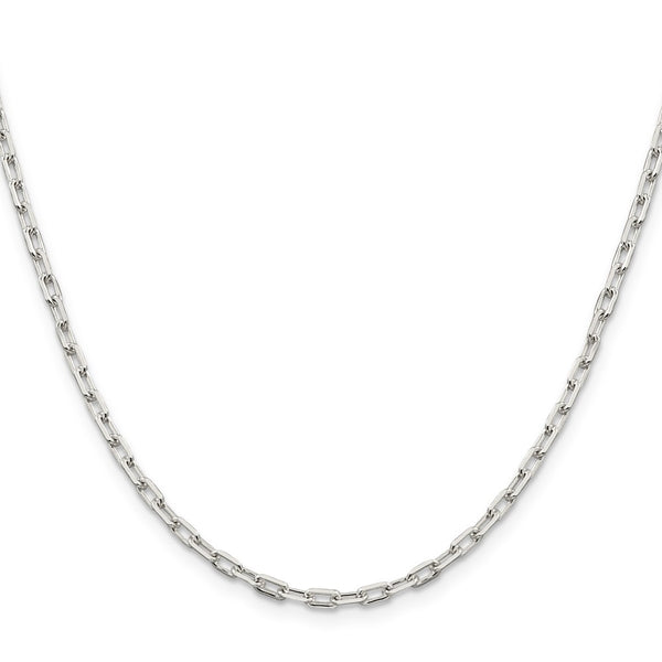 Sterling Silver 2.75mm Elongated Open Link Necklace Chain